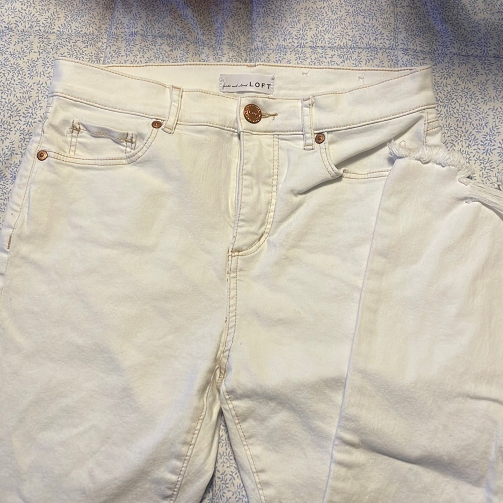 LOFT High waist flare crop jeans